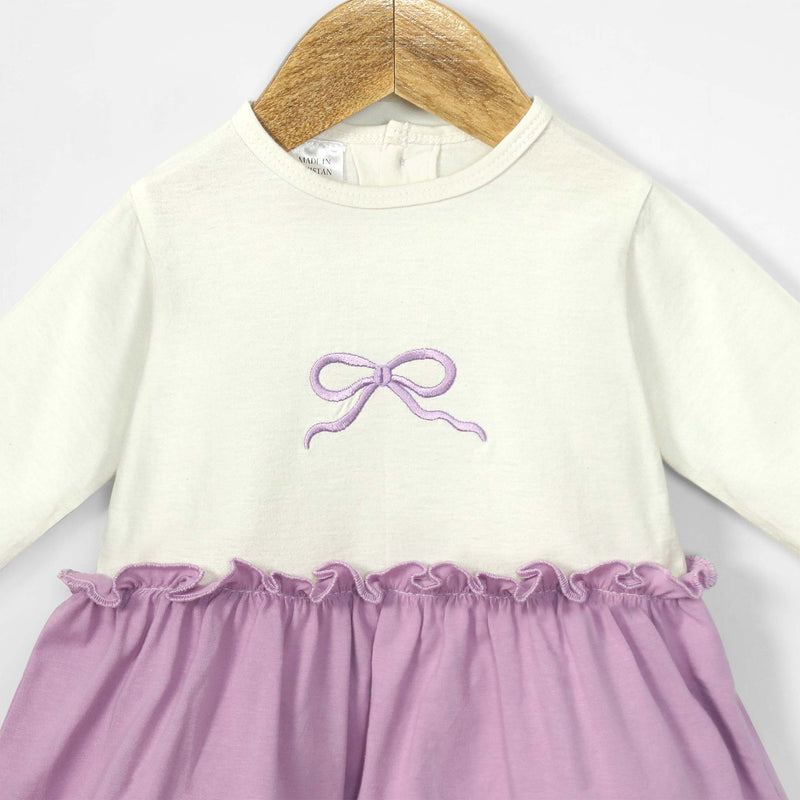 Mauve Mist Bow Frock & Trouser 2pc Set