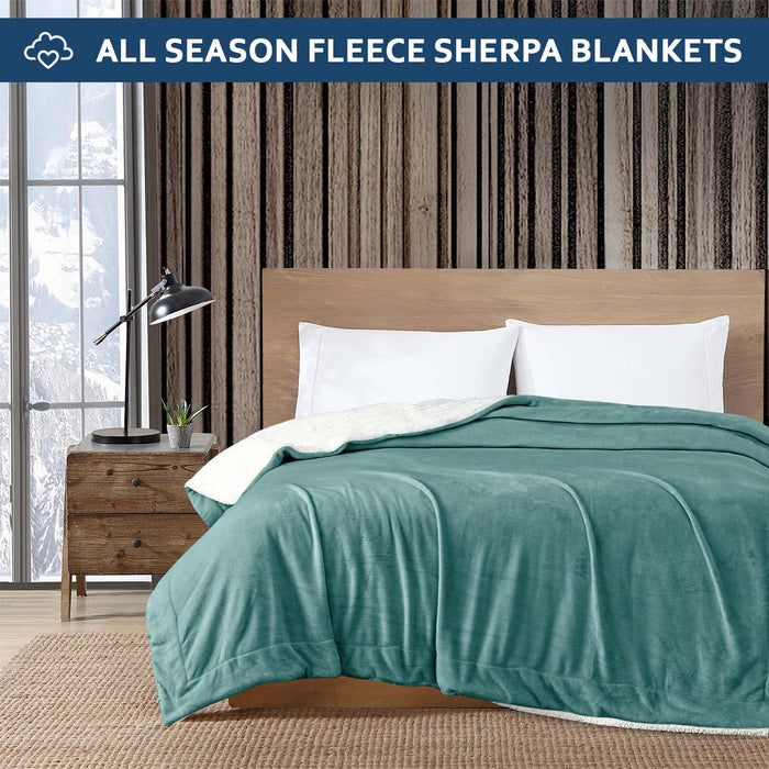 All Seasons UltraSoft Sherpa Blanket Throw