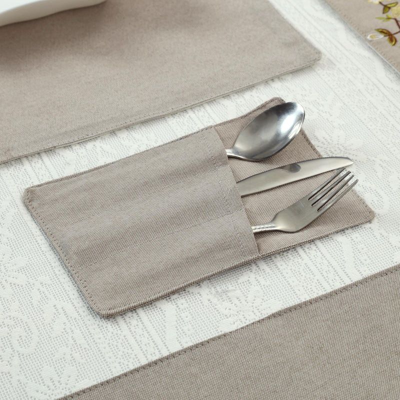 Serene Floral Embroidered - Dining Table Set