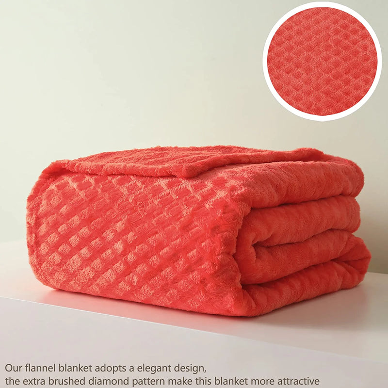 Fluffy Fleece Flannel Winter Blanket-Red