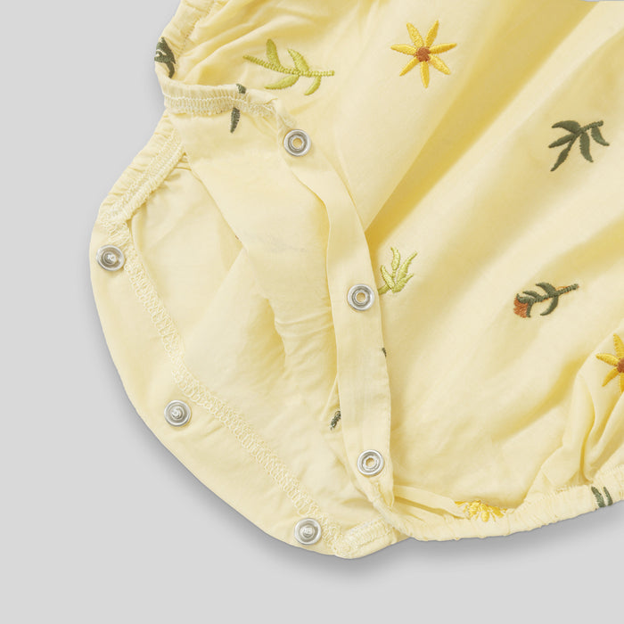 Breezy Bow-Embroidered Lawn Romper