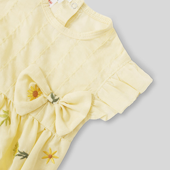 Breezy Bow-Embroidered Lawn Romper