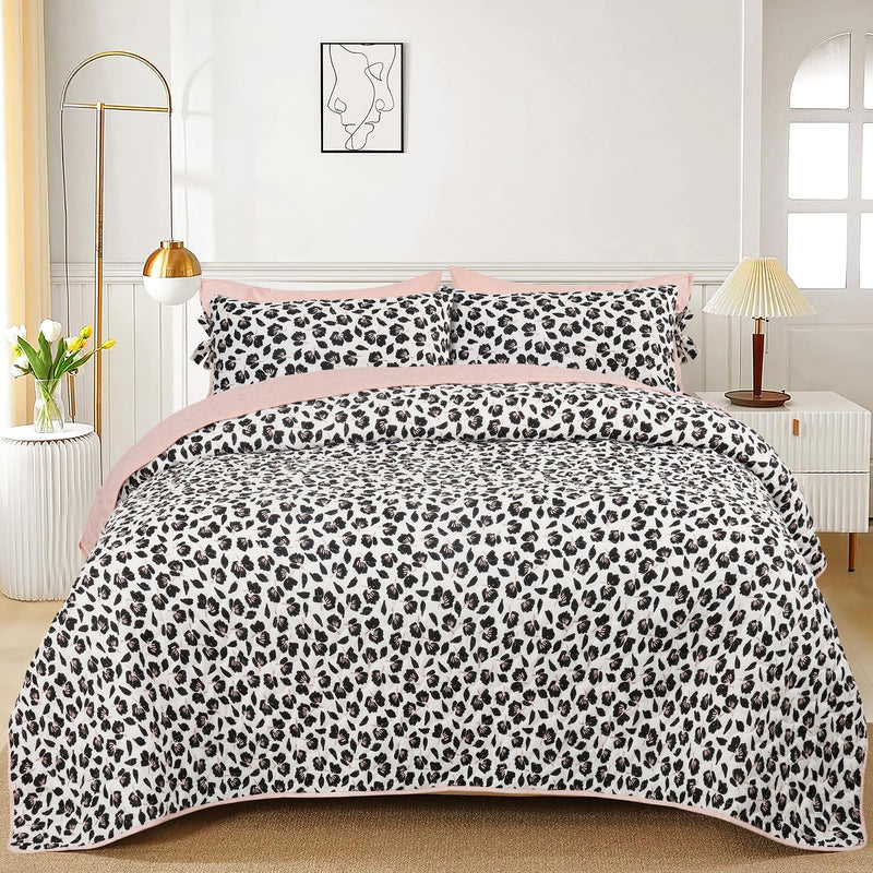 Midnight Bloom Quilted Bedspread