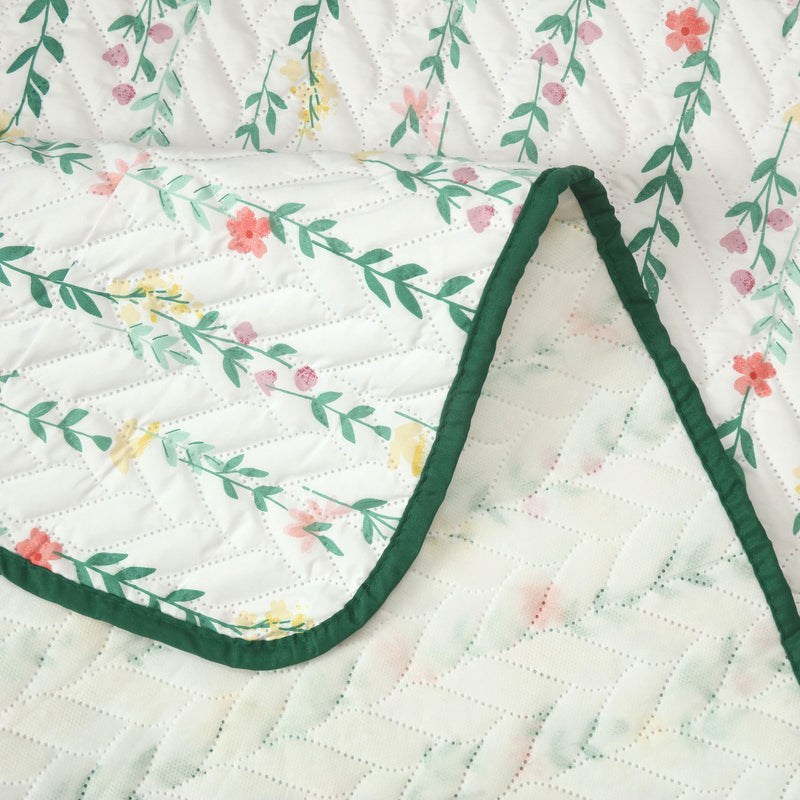 Petal Path Quilted Sofa Cover Set