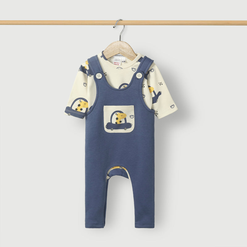Cars Knitted Fleece Dungaree 2pc Set