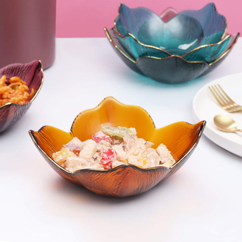 Asiatic Lily shaped Glass Serving Bowl