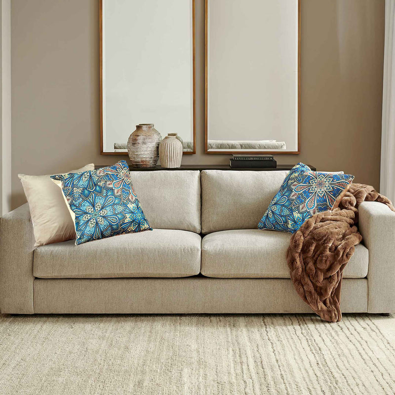 Azure Mandala Majesty Cushion Covers (Bundle of 3)