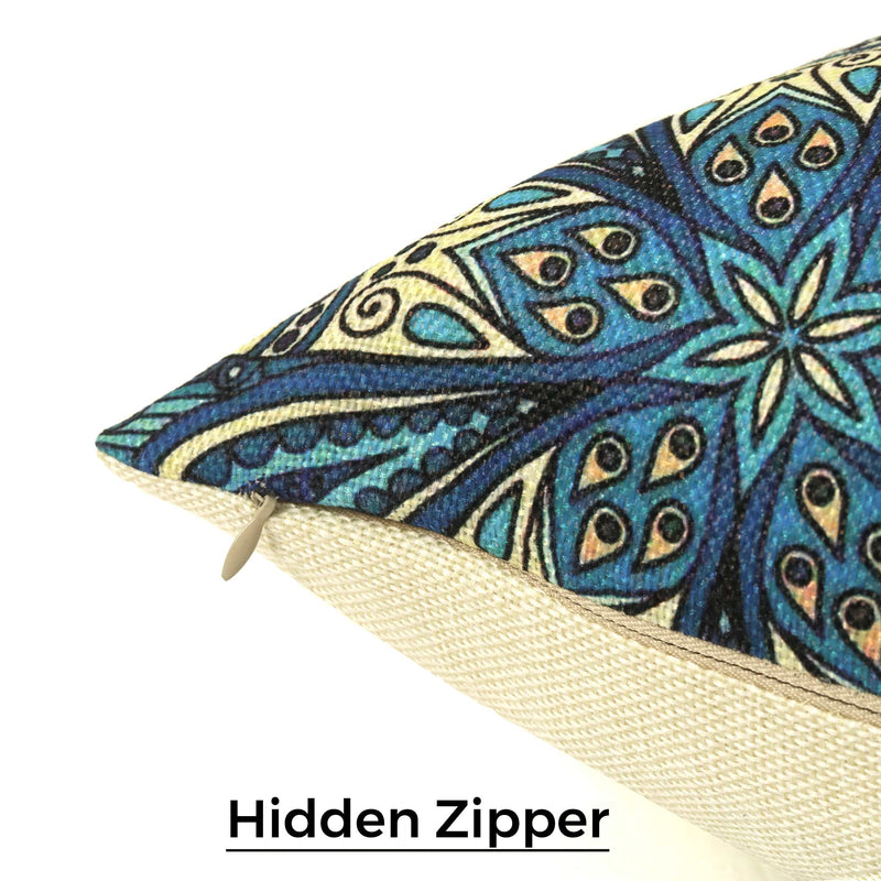 Azure Mandala Majesty Cushion Covers (Bundle of 3)