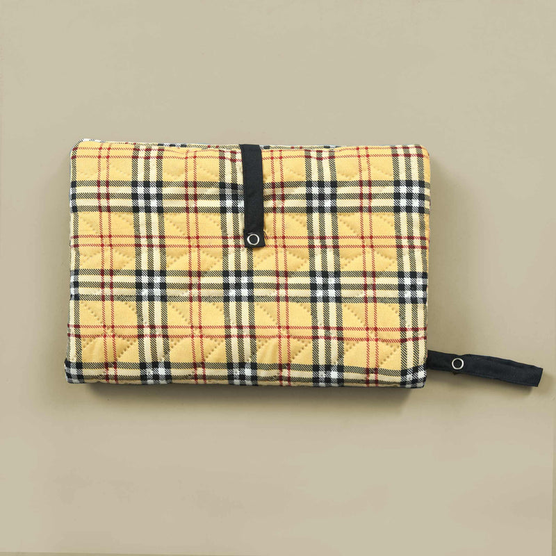 Beige Checkered Diaper Changing Pouch