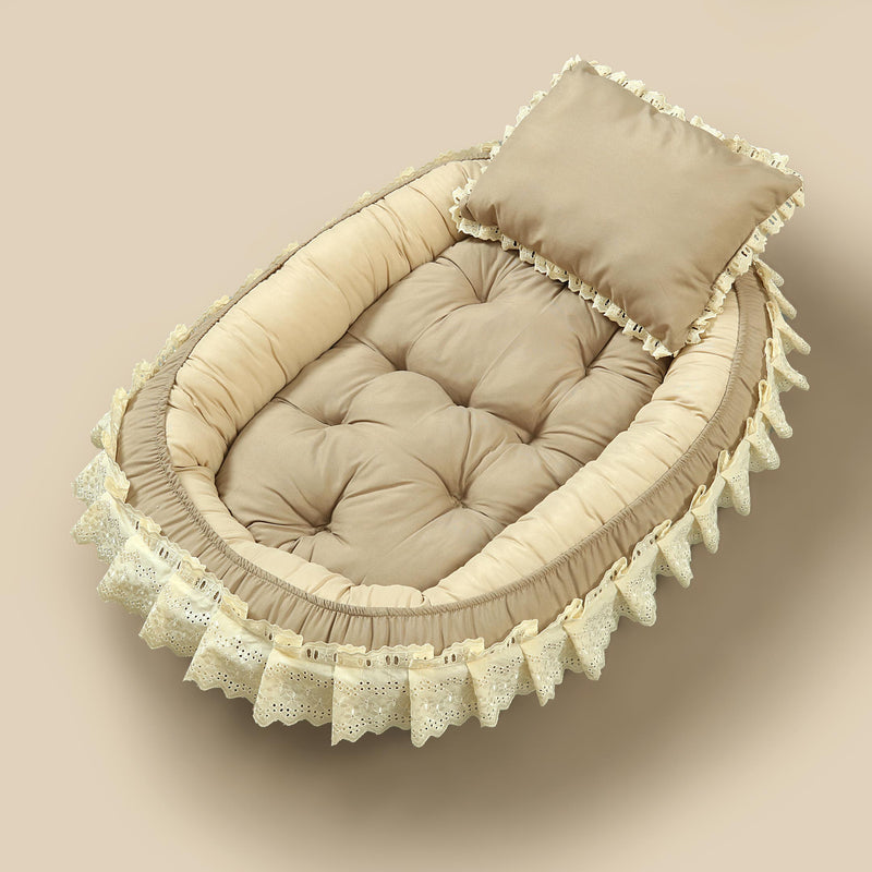 Beige Laced Baby Snuggle Bed