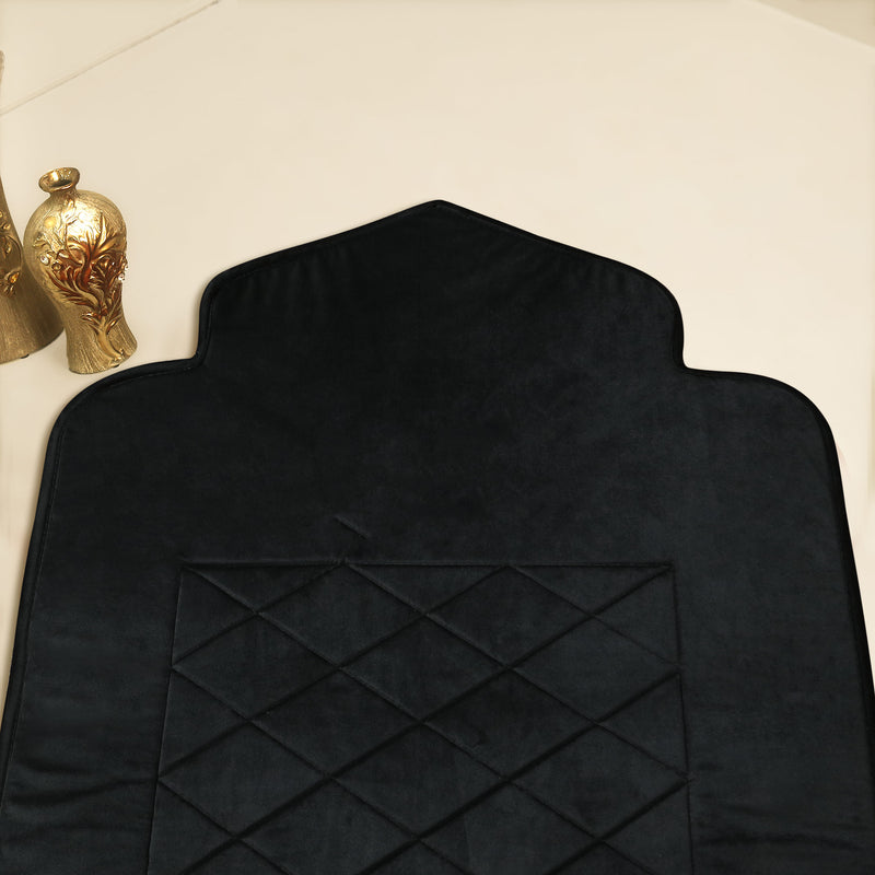Mehrab Velvet Embossed Padded Prayer Mat/Jaye Namaz