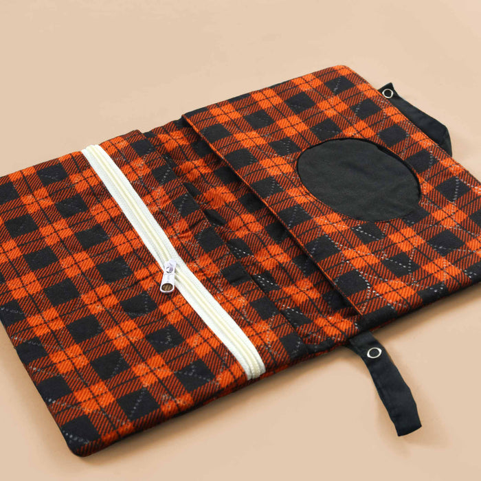 Black Checkered Diaper Changing Pouch