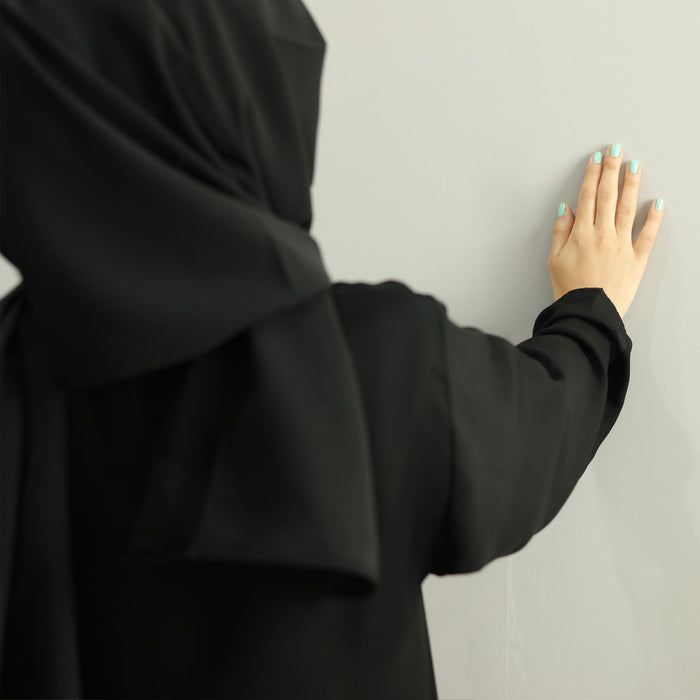 Black Plain Abaya and Hijaab