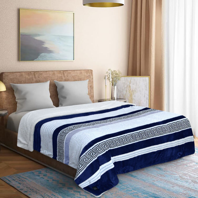 Geo Print Embossed Sherpa Blanket