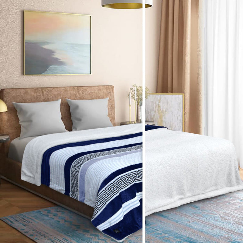 Geo Print Embossed Sherpa Blanket