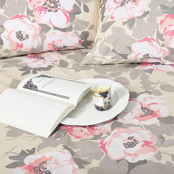 Blush Blossoms Printed Bedsheet