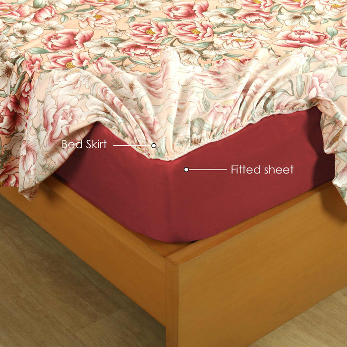 Boho Roses Ruffled Fitted Sheet