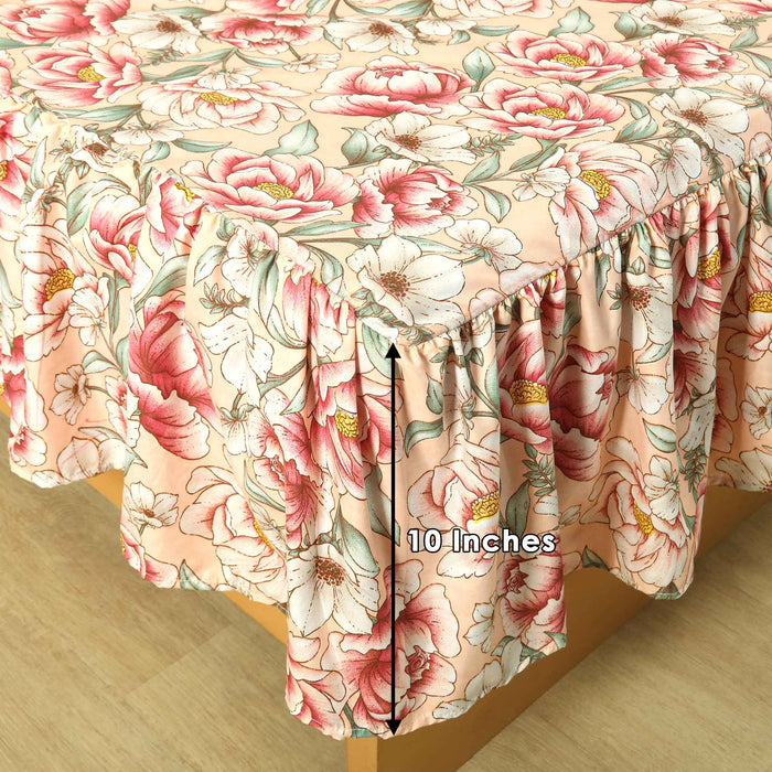 Boho Roses Ruffled Fitted Sheet