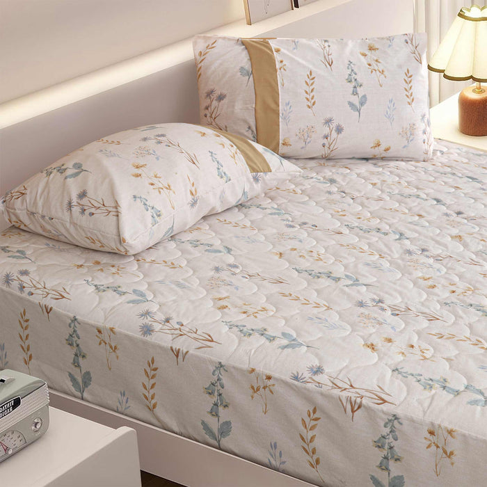 Pastel Meadows Quilted Fitted Sheet