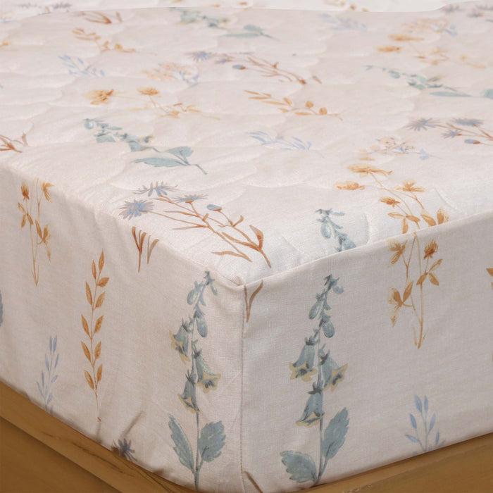 Pastel Meadows Quilted Fitted Sheet