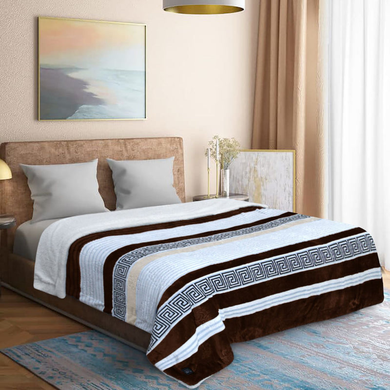 Geo Print Embossed Sherpa Blanket