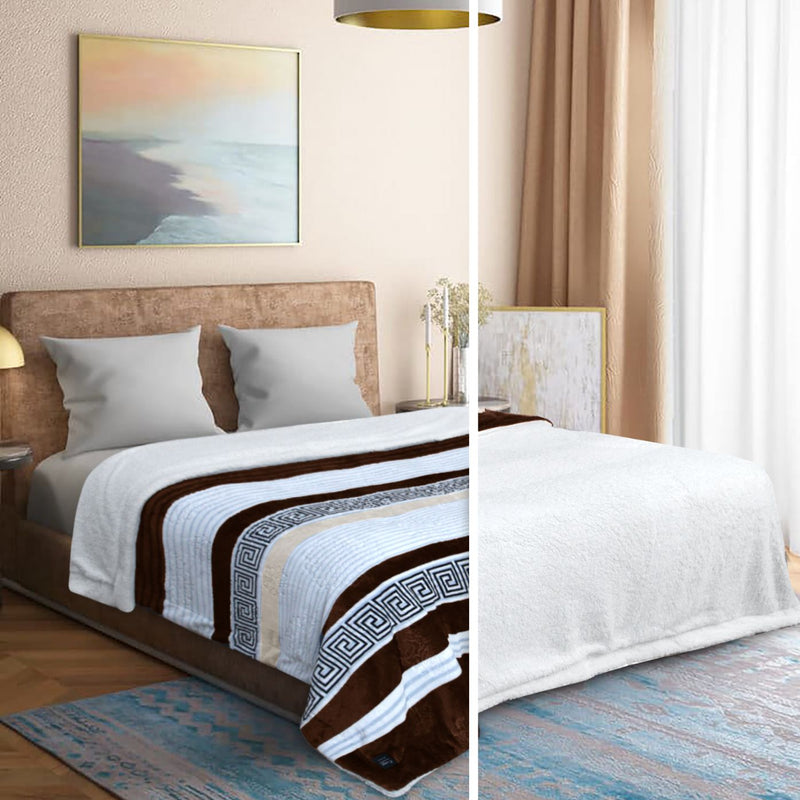 Geo Print Embossed Sherpa Blanket