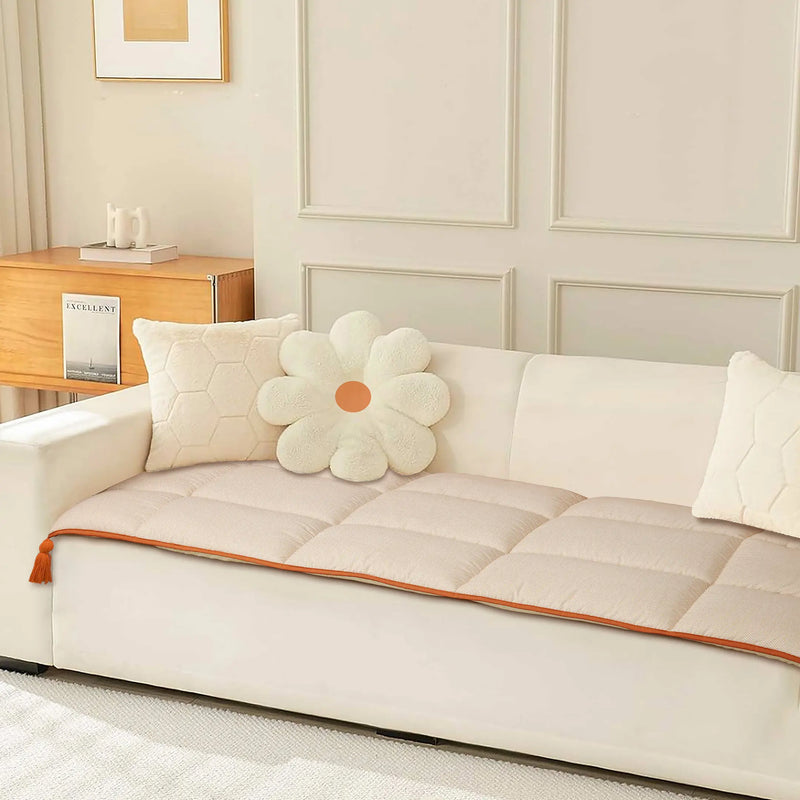 Cream Elegance Sofa Topper