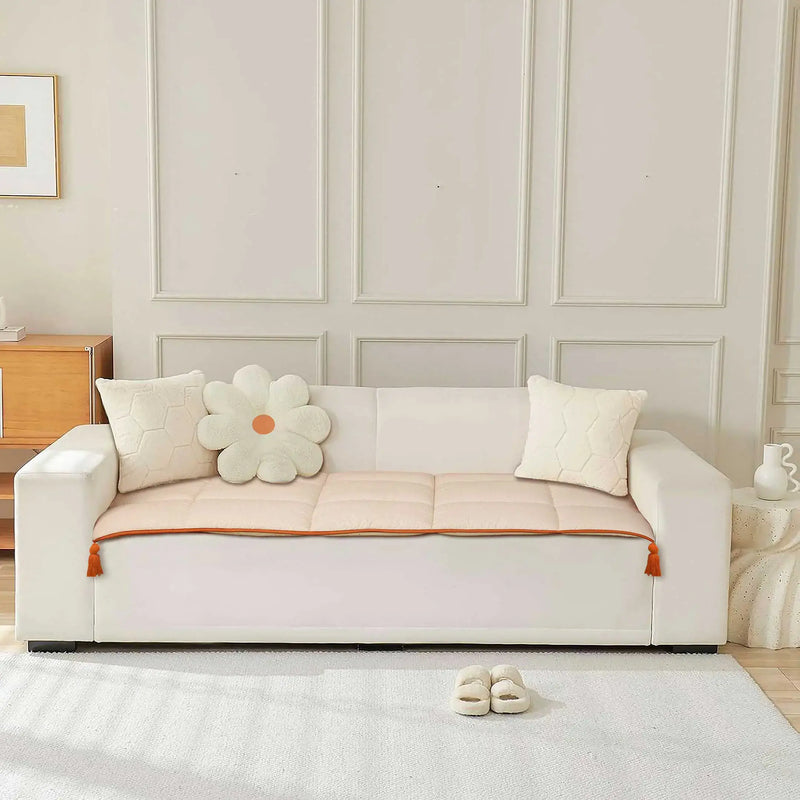 Cream Elegance Sofa Topper