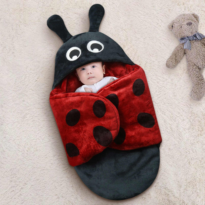 Cute Ladybug Fleece Baby Swaddle