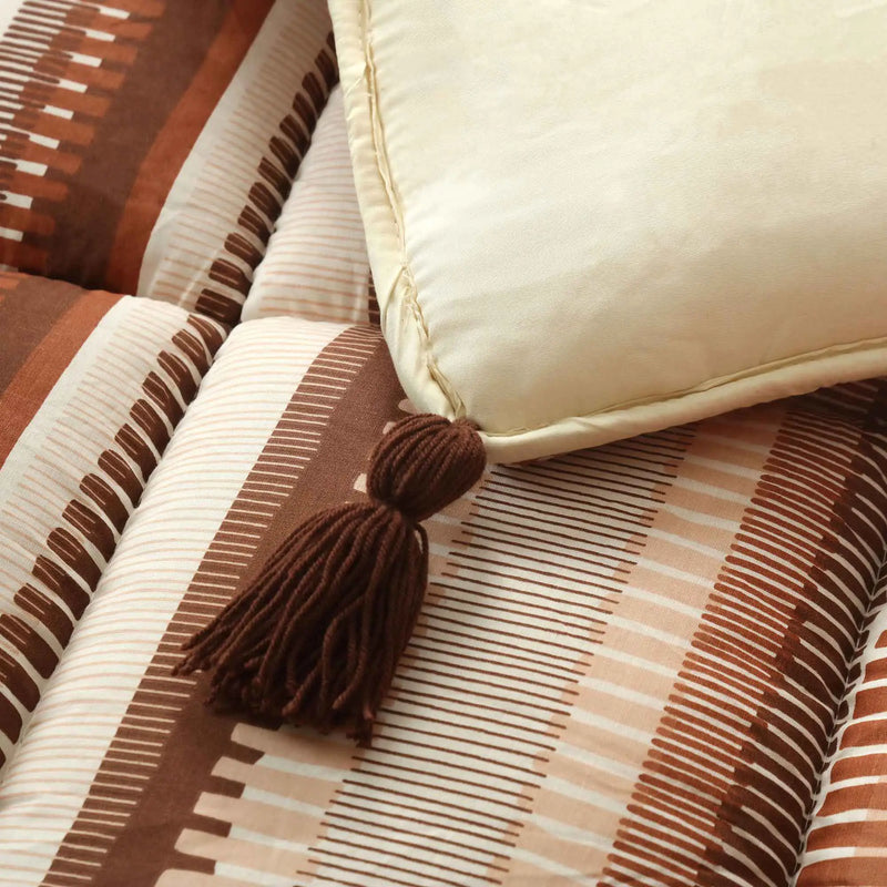 Earthline Comfort Quilted Striped Sofa Topper