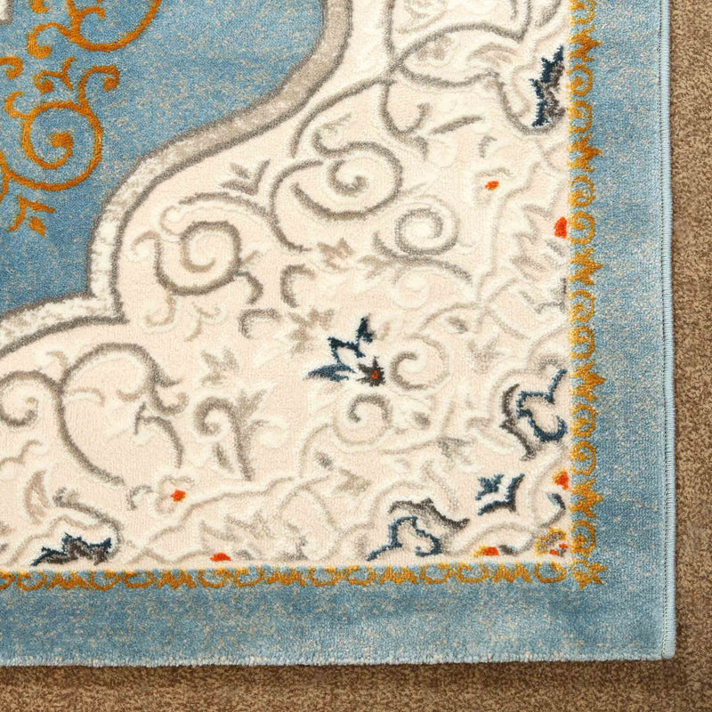 Egyptian Blue King Size (7.6 X 5.25 Feet) Thick & Cozy Floor Rug