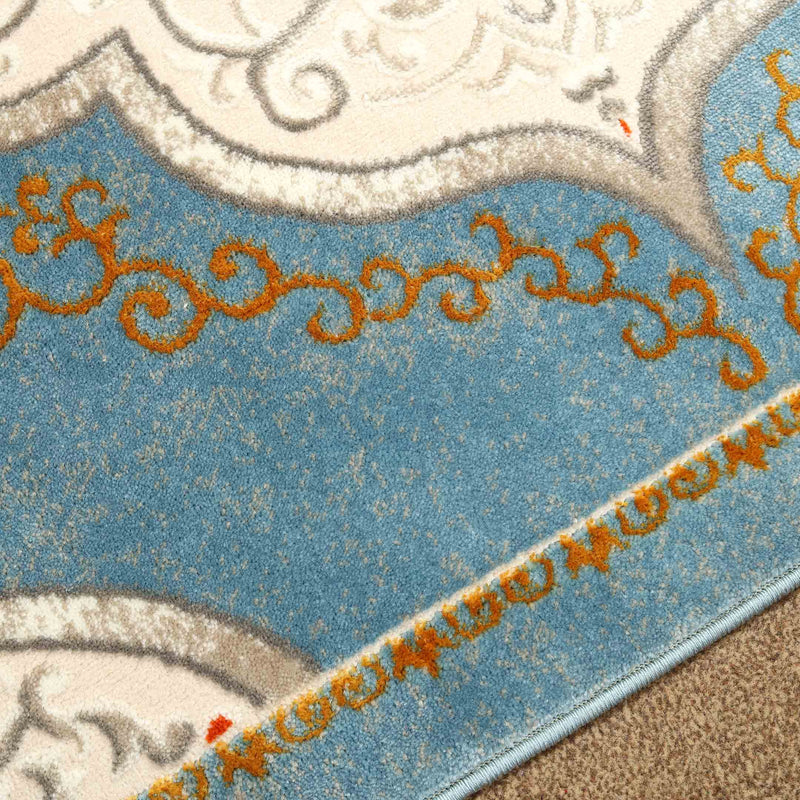 Egyptian Blue King Size (7.6 X 5.25 Feet) Thick & Cozy Floor Rug