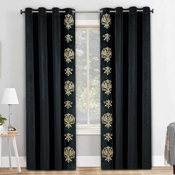 Embroidered Luxury Velvet Curtains