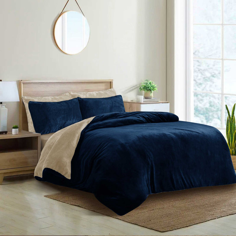 Fleece Bedsheet and Reversible Razaye 6pc Set