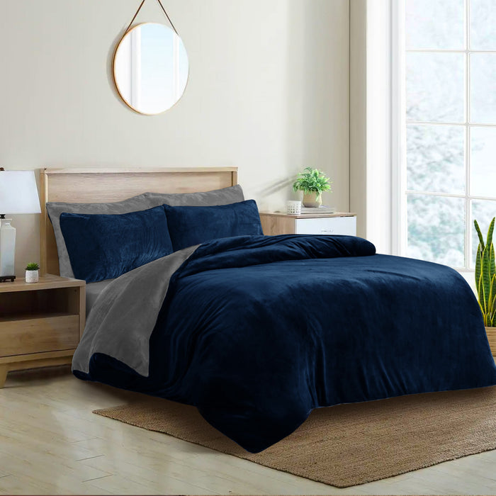 Fleece Bedsheet and Reversible Razaye 6pc Set