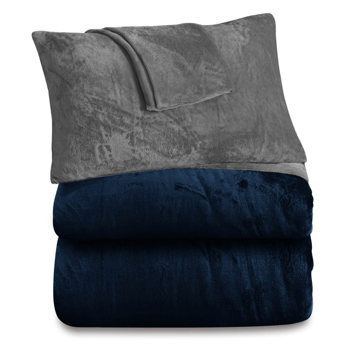 Fleece Bedsheet and Reversible Razaye 6pc Set