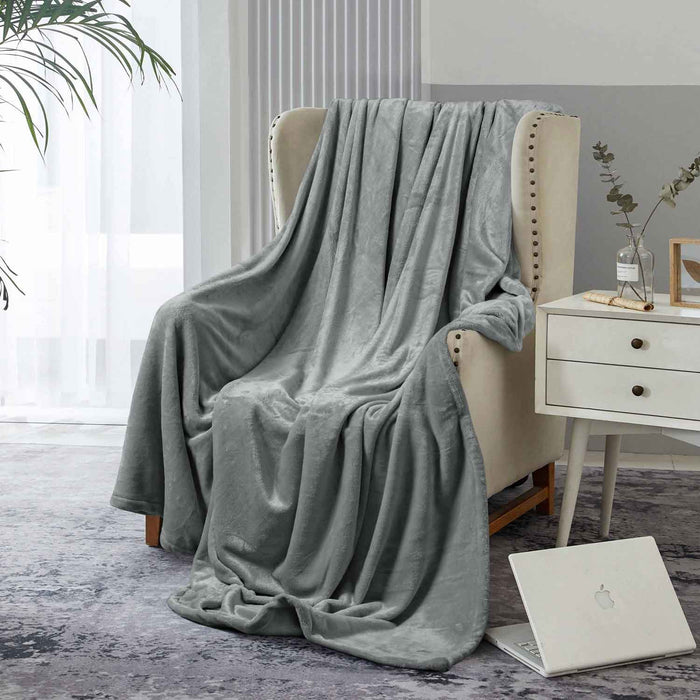 Supersoft 310 gsm Snuggly AC Fleece Blanket Ash