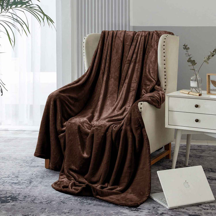 Supersoft 310 gsm Snuggly AC Fleece Blanket Caramel Brown