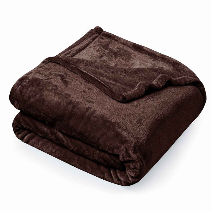 Supersoft 310 gsm Snuggly AC Fleece Blanket Cocoa Brown