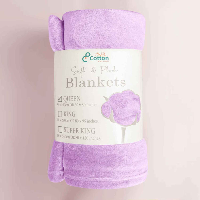Supersoft 310 gsm Snuggly AC Fleece Blanket Lilac