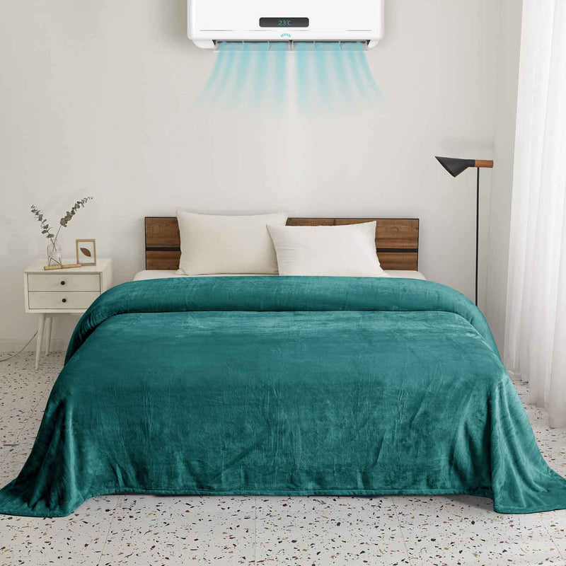 Supersoft 310 gsm Snuggly AC Fleece Blanket Teal Emerald
