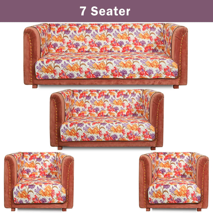 Floral Garden Quilted Sofa Cover Set