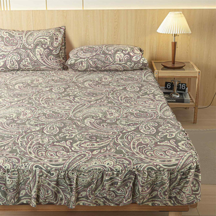 Floral Paisley Ruffled Fitted Sheet