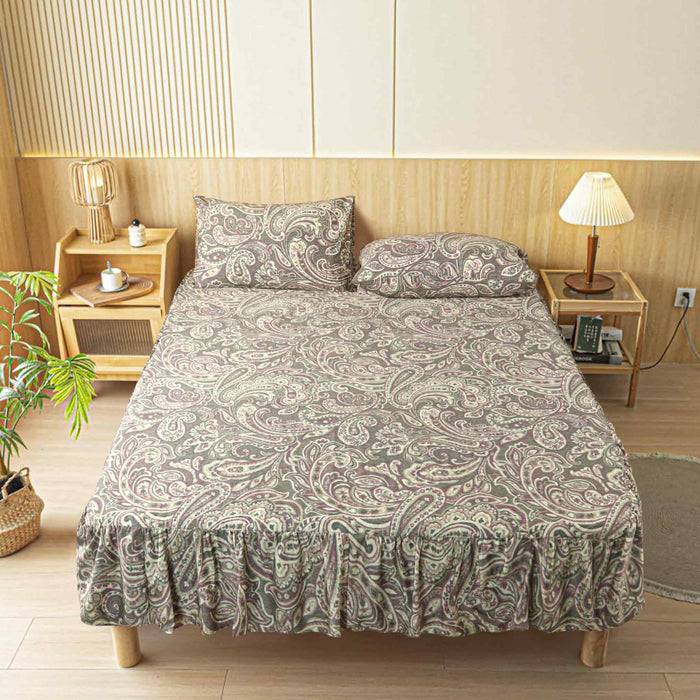 Floral Paisley Ruffled Fitted Sheet