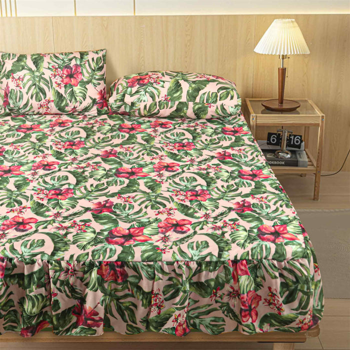 Floral Serene Ruffled Fitted Sheet