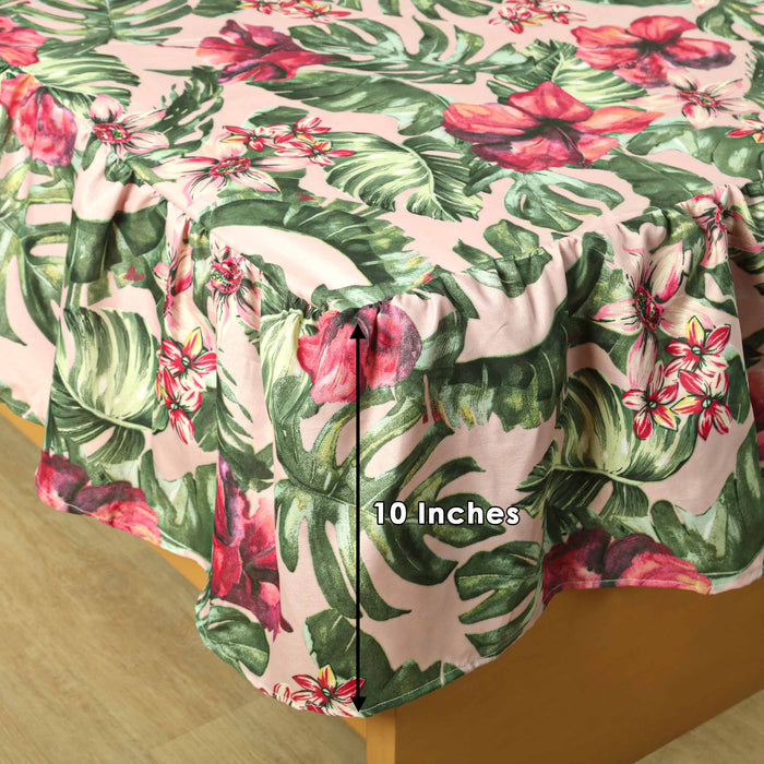 Floral Serene Ruffled Fitted Sheet