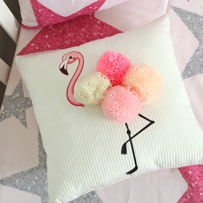 Fluffy Flamingo Baby Cushion