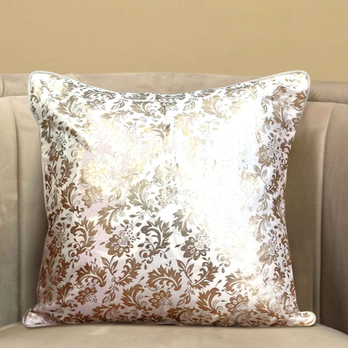 Gold Flowers Cushion Cover