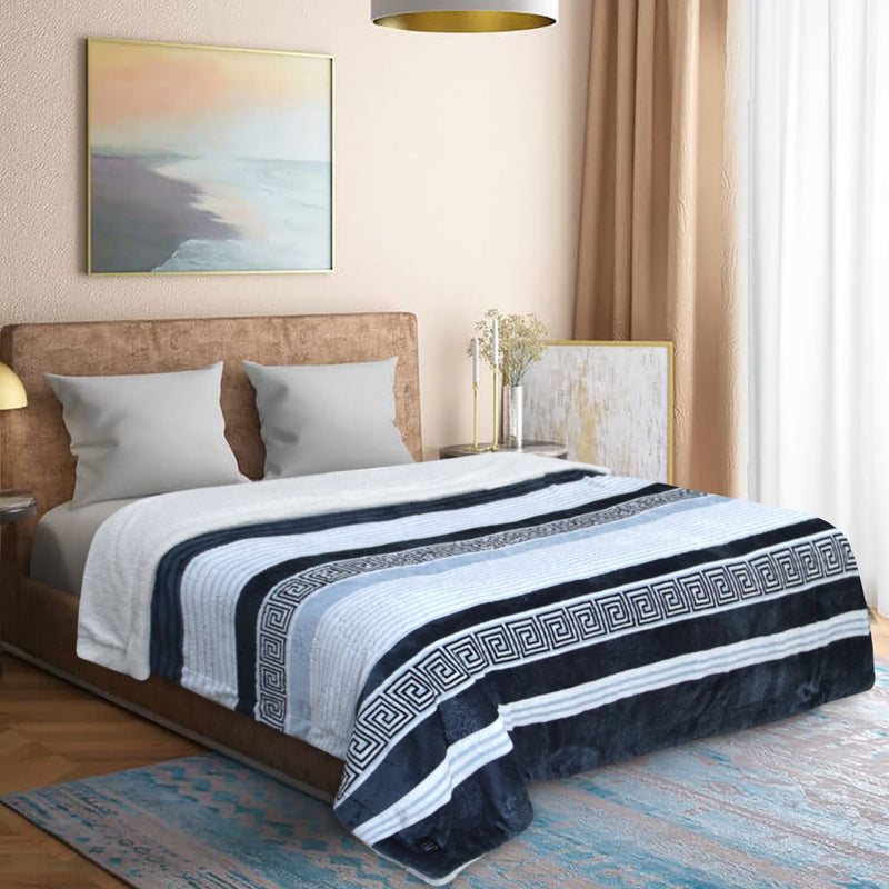 Geo Print Embossed Sherpa Blanket