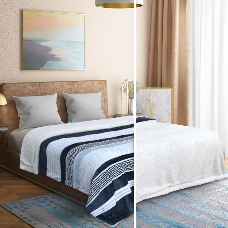 Geo Print Embossed Sherpa Blanket